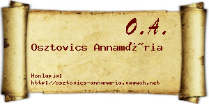 Osztovics Annamária névjegykártya