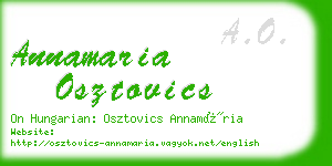 annamaria osztovics business card